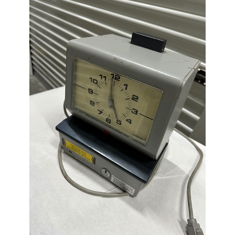 Vintage Amano Time Recorder Industrial Punch Clock Grey Analog Japan 6800